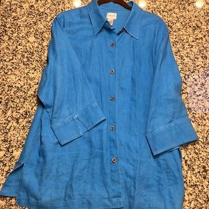 Chico’s Linen 3/4 Sleeve Tunic Shirt